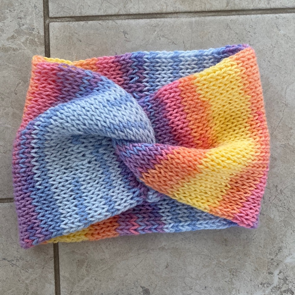 Pastel Rainbow Handmade Crochet Headband